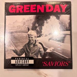 Green Day 'Saviors' Album - Black and Red Cover
